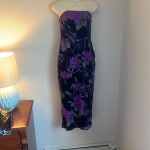 Lulus purple floral velvet dress